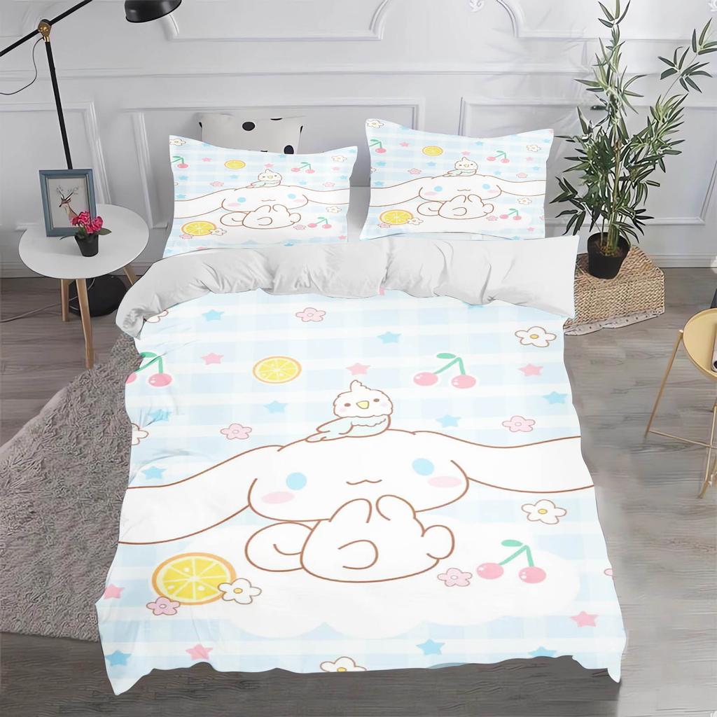Cinnamoroll MINISO Sanrio Bedroom Children'S Bedding Set Duvet Cover Comforte Queen With Pillowcase Christmas Gifts Home