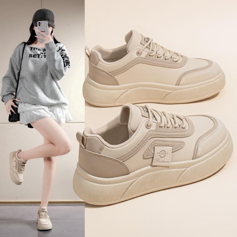 Spring New Little White Shoes Women's Shoes Versatile Sports Thick Baseplate Shoes Spring and Autumn
