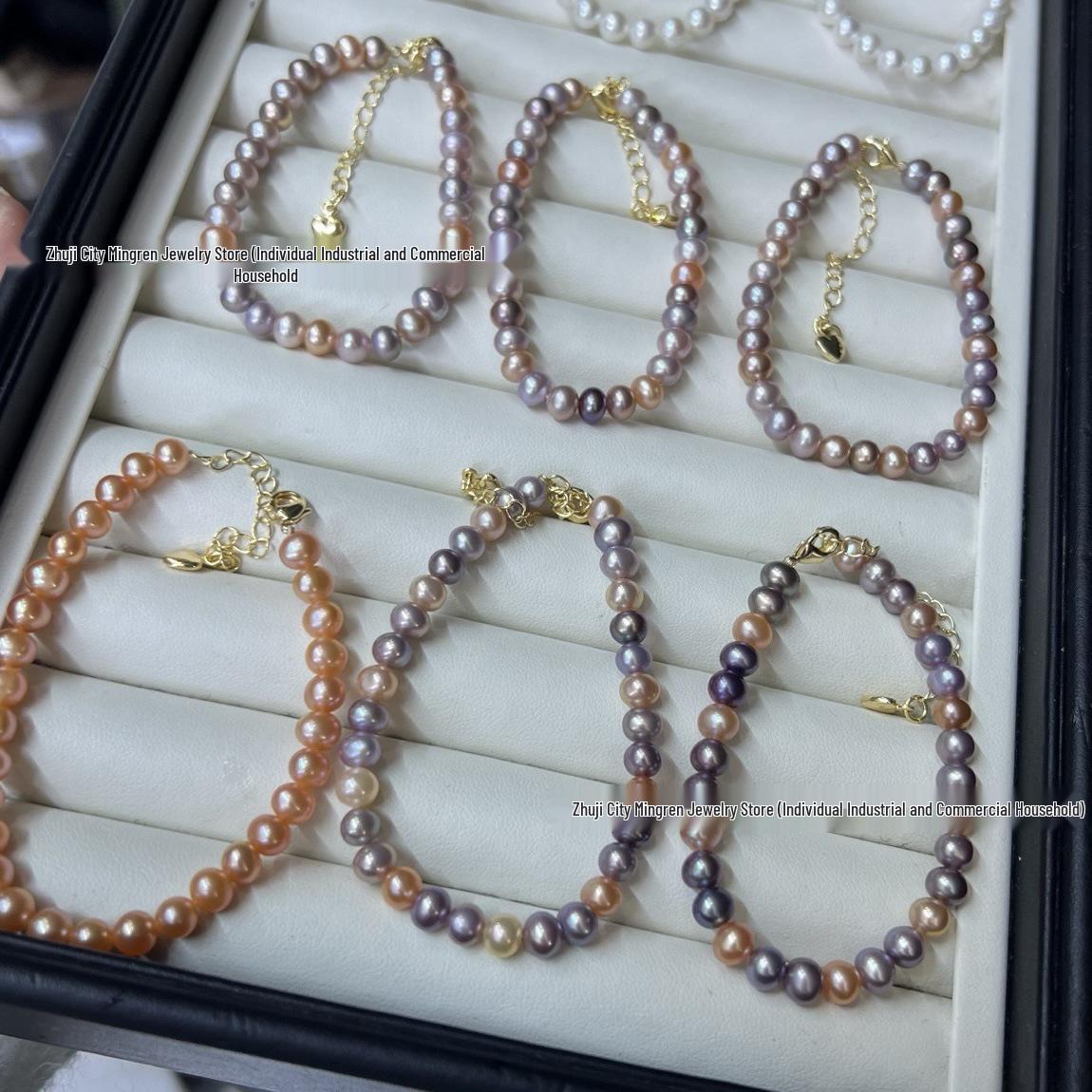 Dopamine Candy Color 5-6mm Bright Light Freshwater Pearl Bracelet for Women 5-6mm разноцветный