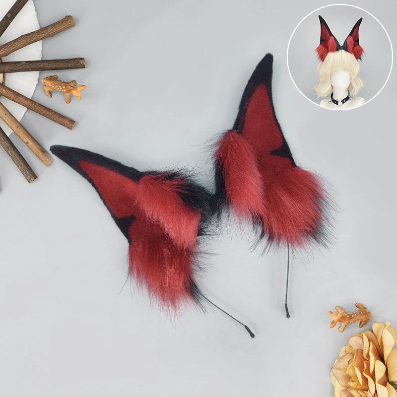 3 Types Anime Handmade Plush Dog Headband Simulated Furry Big Dog Ear Prop Man Club Party Cosplay Realistic Hair Accessory