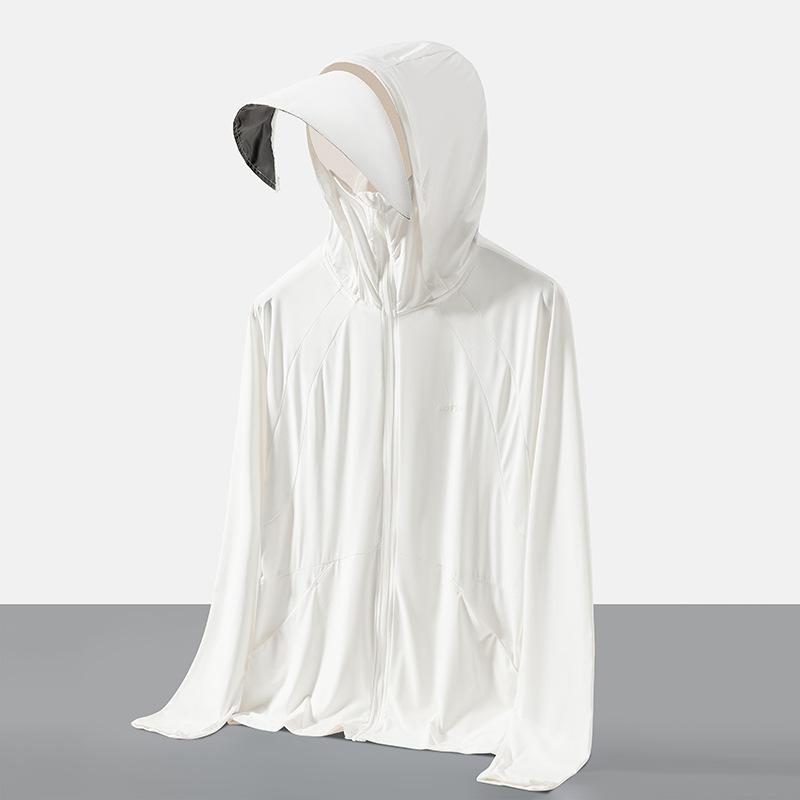 

Couple s UPF50+ Sun Protection Jacket Ice Cooling UV Protection Breathable Fishing Sun Hoodie with Detachable Brim for Men 5XL білий