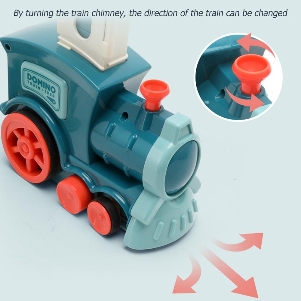 80pcs Domino Set Toys Fun Automatic Laying Domino Train Building Blocks (Blue)