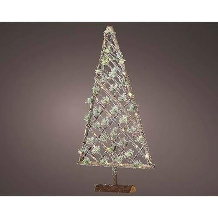 Décoration - KAEMINGK - Arbre en Bois Naturel - 80 cm - Micro LED - Blanc Chaud