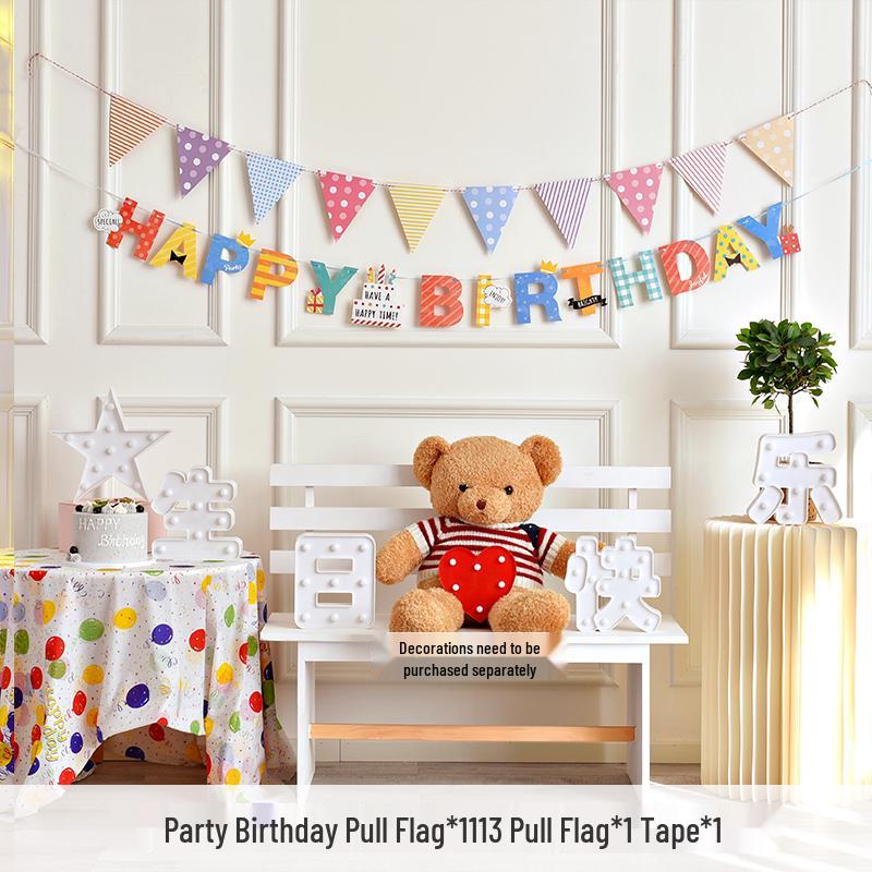 Alles Gute zum Geburtstag Girlande für Mädchen - Partybanner mit Blumendekorationen