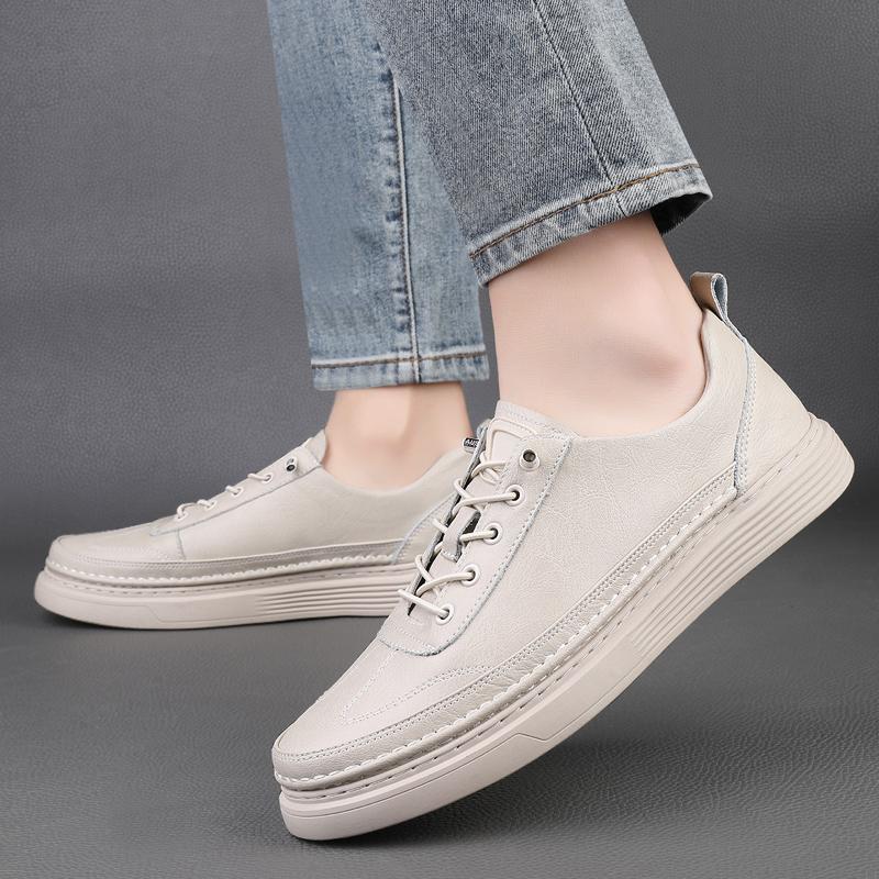 Fashion Classic Brand Men's Genuine Leather Casual Shoes Thick Soled Wear-resistant Oxford Shoes Trendy Men's Outdoor Hiking Shoes