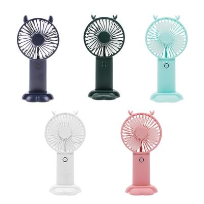 Tragbarer Handventilator mit 5 Geschwindigkeiten, LCD-Anzeige, Basis, Telefonhalter