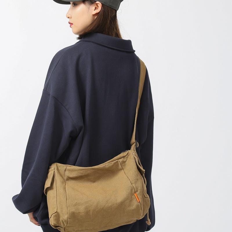 Schooltas schoudertas heren Japanse mode nieuwe eenvoudige canvas messenger bag ins schoudertas student rugzak messenger bag