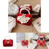 Adorable Red Bowknot Children's Handbag With Charming Pearl Chain For Kids