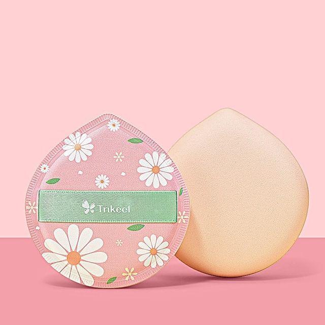 Trikeel - Floral Teardrop Powder Puff Pink & White