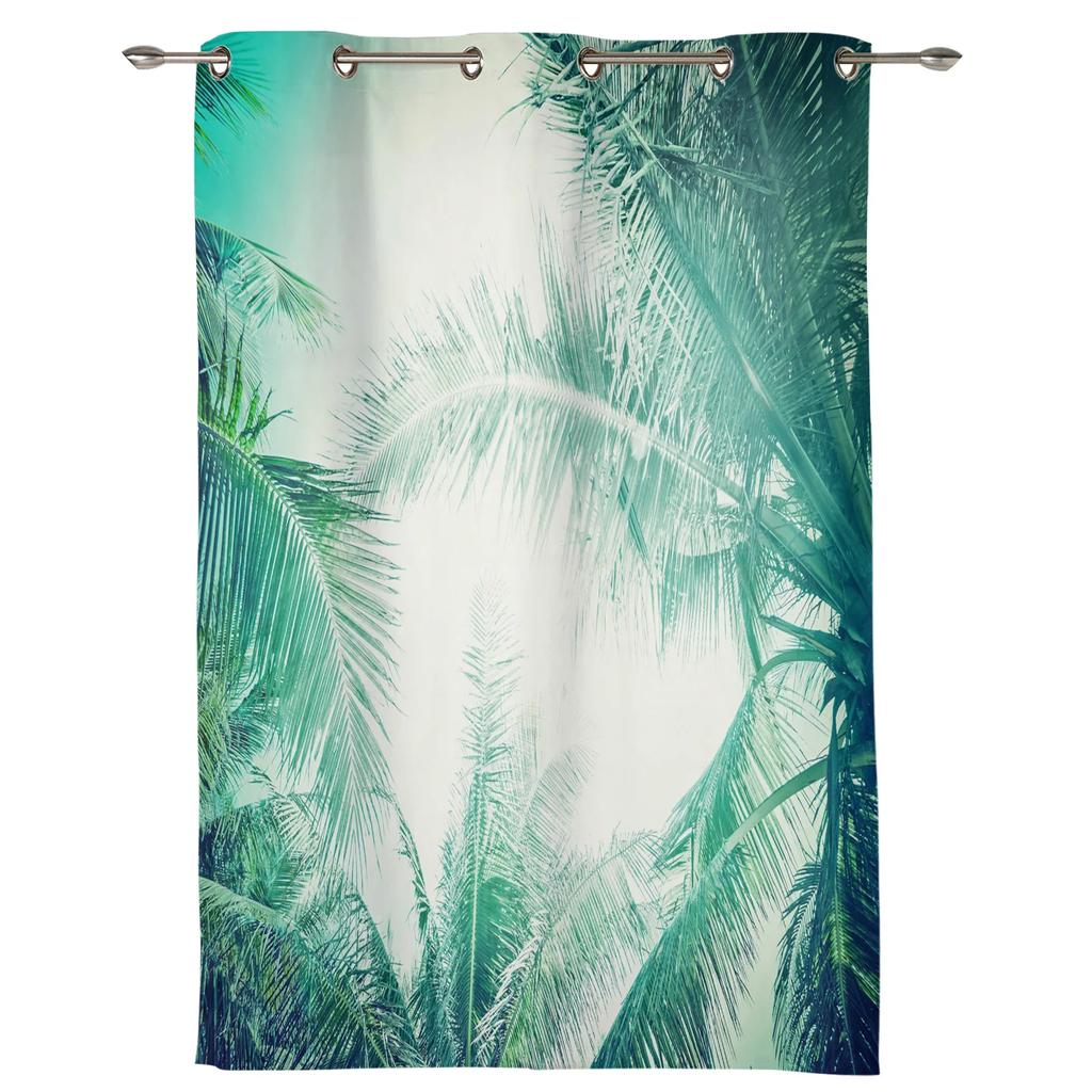 Grüne Blätter Dschungelpflanze Natur Hall Vorhänge für Wohnzimmer Küche Jungen Mädchen Schlafzimmer Langer Fenstervorhang Cortinas Heimdeko