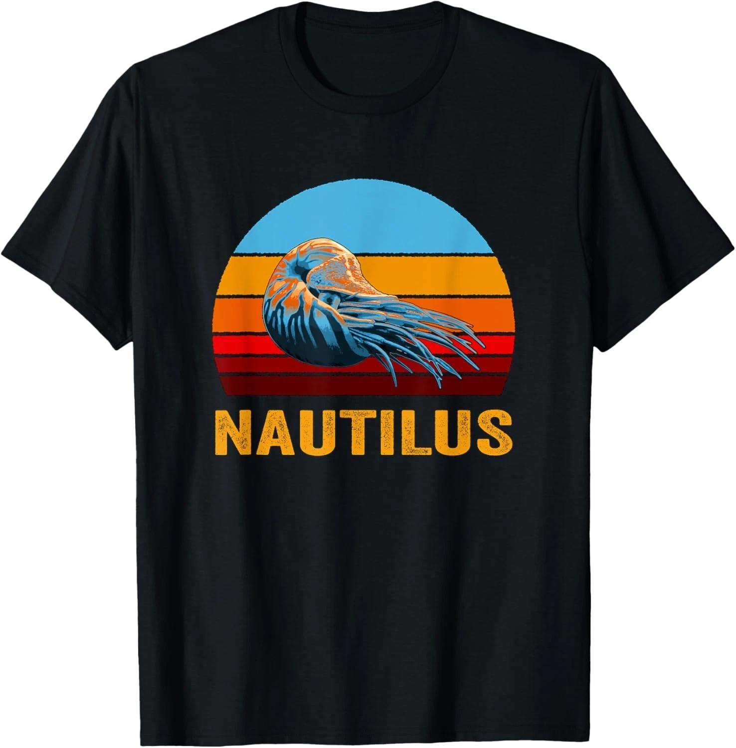 Retro Vintage Style Sunset Nautilus Gift Unisex T-Shirt 4XL