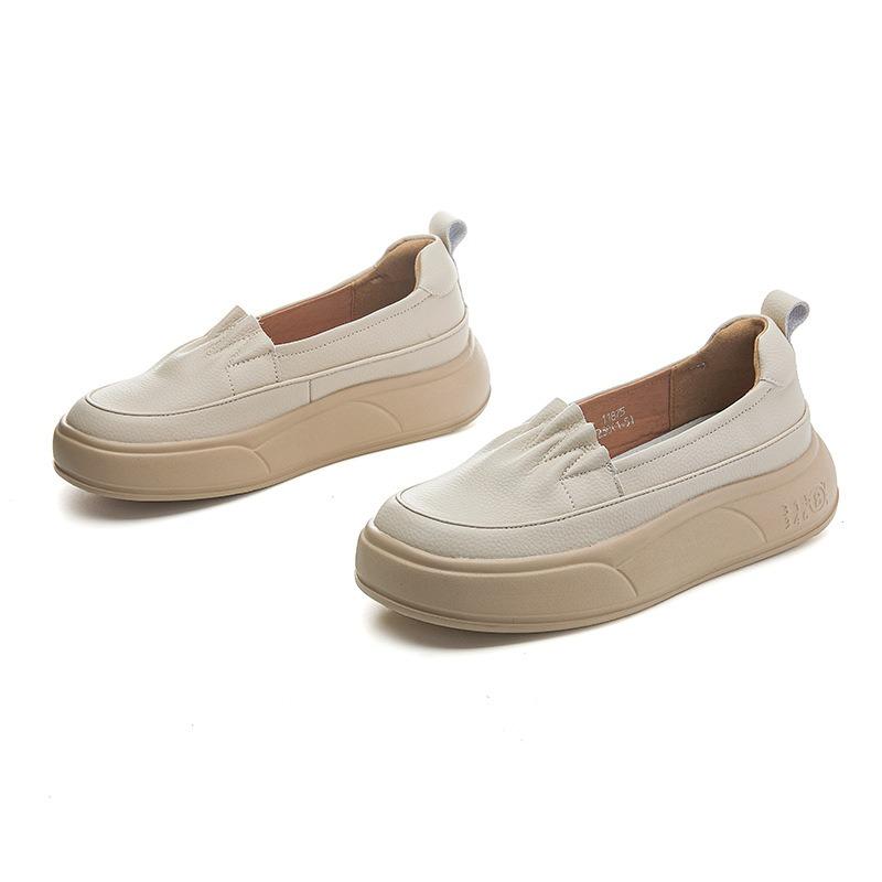 Small Size 34 Large Size 41 Foam Sole Leather Autumn New Platform Single Shoes Retro Little White Shoes Women