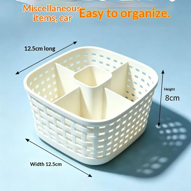 5-Compartment Open-Top Desktop Organizer,Cosmetics Storage Box,Five-Compartment Pen Holder,Multi-Functional Pencil Storage Box