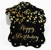 Inkdotpot Real Gold Foil Bracket Shape Paper Hang Tags Happy Birthday Favor Tags Pack Of