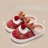 Fashion Christmas Slippers 2025 Winter Warm Plush New Christmas Ladies Indoor Slipper Home Comfortable Platform Non-slip Cotton Slippers