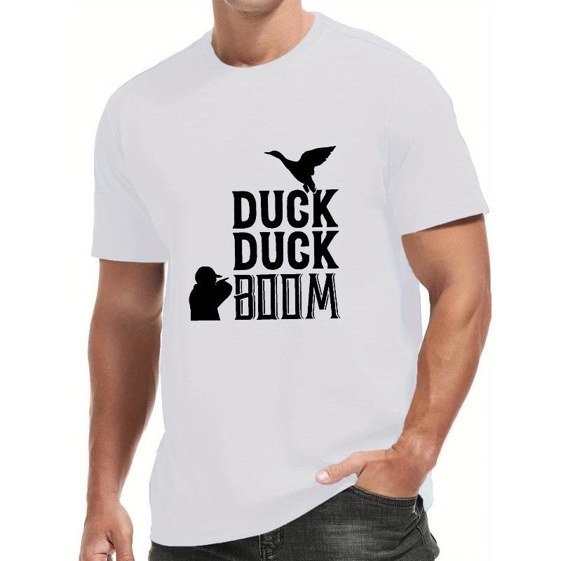 

Duck Duck Boom Men s Short Sleeve T-Shirts Summer Sports Casual Tops S белый
