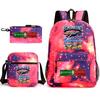 Tongtongsahur cartoon primary school students backpack three-piece set abstract foreign Shanhaijing children's schoolbag L