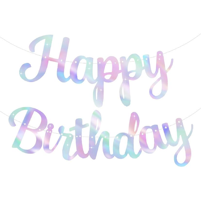 Pre-Strung Rose Gold Happy Birthday Banner NO DIY for Women Men Party Decorations