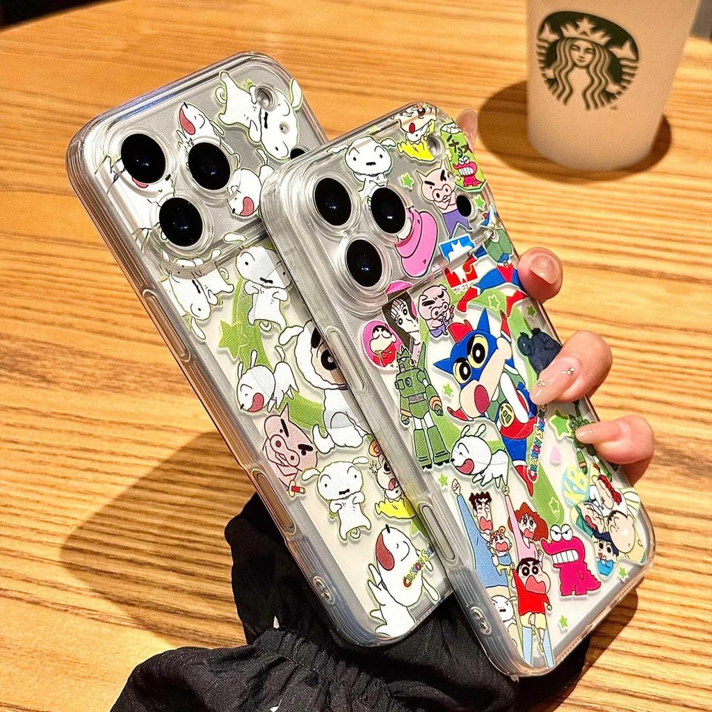 Shin-chan White Dog iPhone 17 Pro Case, Magnetic Stand, Protective Cover for Apple 16 Pro