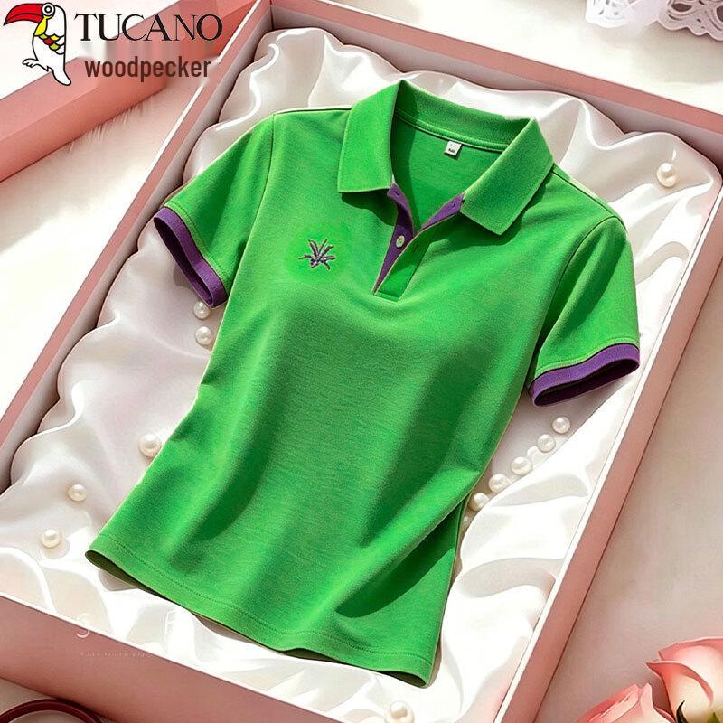 Woodpecker Women's Pure Cotton Polo Short Sleeve T-Shirt