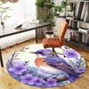 1pc bird flower Round Chair mat Area Rug - Non-Slip, Floor Mat for Office, Bedroom, and Indoor Decor -1002159