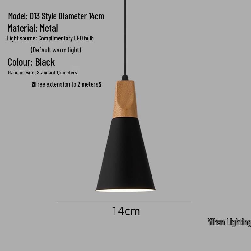Modern Nordic Single-Head Pendant Light for Hotels, Bars, and Restaurants - Industrial Retro Style Lampshade.