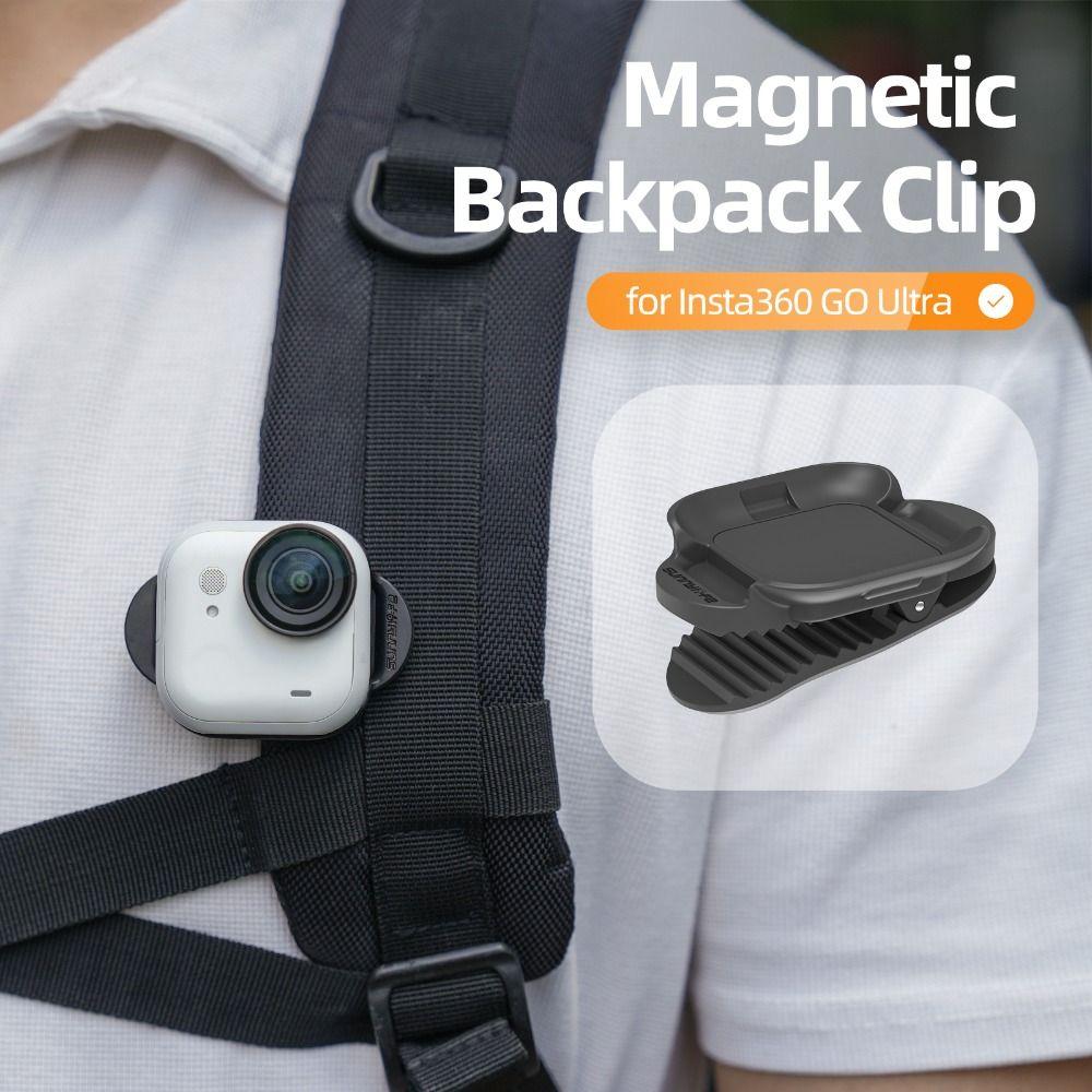 Magnetic Backpack Clip Holder Quick Release Anti-Shake Camera Mount Holder Lightweight Mini Camera Bracket for Insta360 Go Ultra
