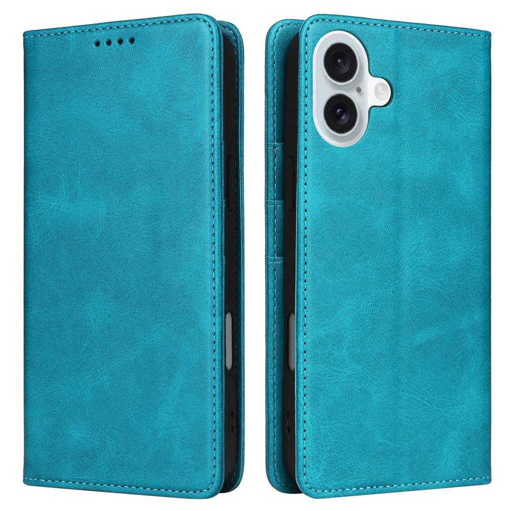 For iPhone 16 Plus Case Leather Phone Cover with RFID Blocking Wallet