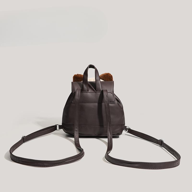 Super Cute Soft Girl Travels with Siamese Cat Plush Backpack Shopping Backpack Schoolbag