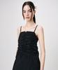 Etmont Slip Heart Neck Shirring Dress, Black