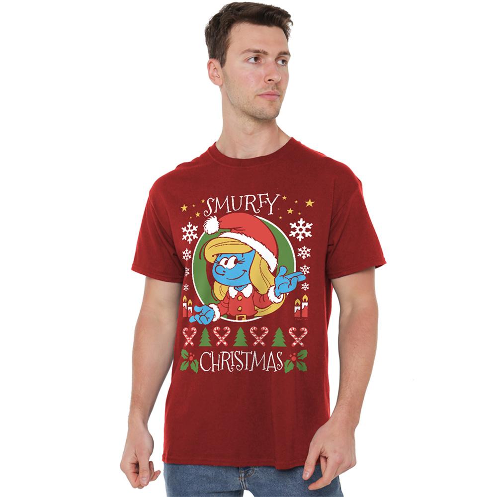 The Smurfs Unisex Adult Smurfette Christmas T-Shirt