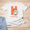 Kids Hedgehog Letter H Alphabet Cute Animal Boys Or Girls Unisex T-shirt