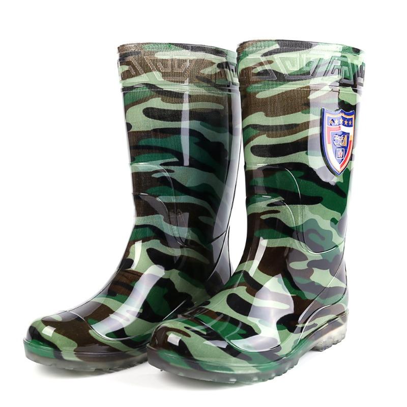 3 Men's Mid-tube Rain Boots 11 Camouflage Outdoor Mid-top Rain Shoes Three-proof Labor Protection Water Shoes