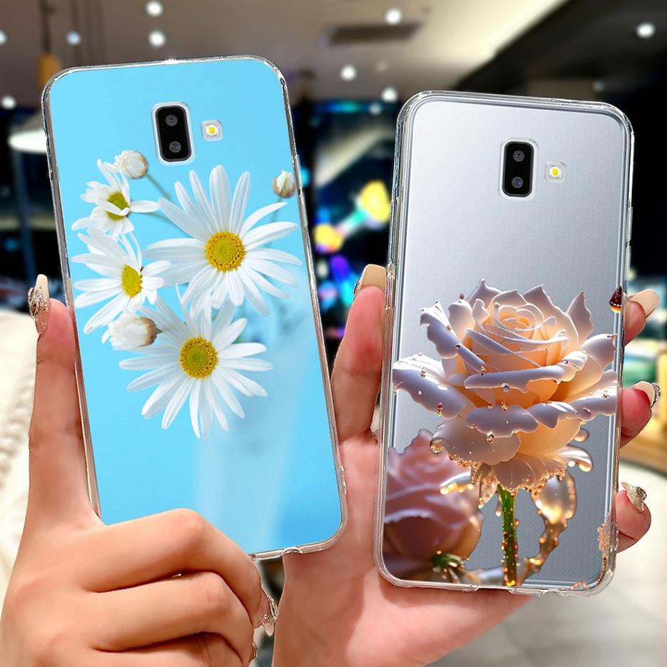 For Samsung Galaxy J6 Plus Case SM-J610F Cute Fashion Love Heart Painted Cover Soft Silicone Case For Samsung J6 J600F J6+ Shell