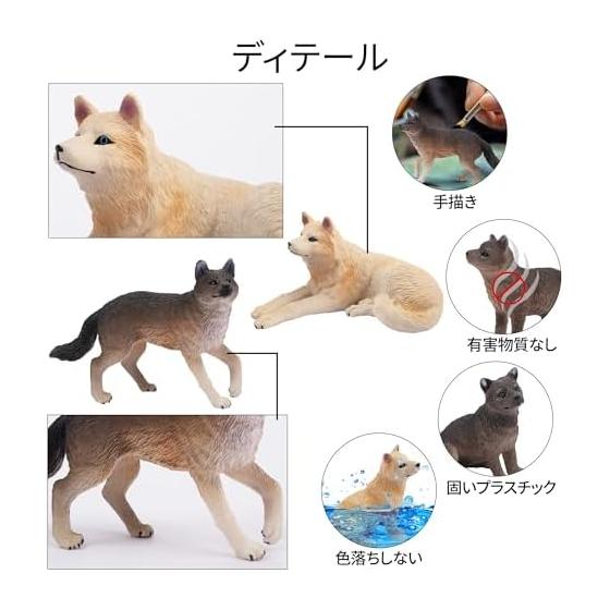 TOYMANY 8PCS Wolf Figure Animal Figure Set Realistic Animal Toy Wolf Family Popular Animal Toy Birthday Gift Christmas New Year Decoration Collection