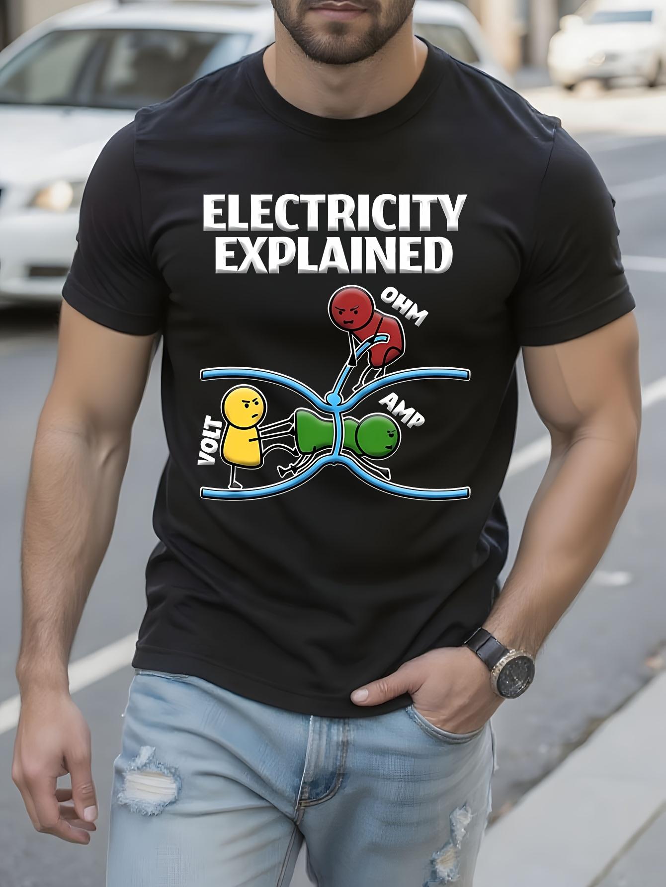 Funny Tshirt Funny Electrician Graphic Tshirt - Electrici... L