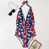 Women's Color-Blocked One-Piece Swimsuit With A Sexy V-neck