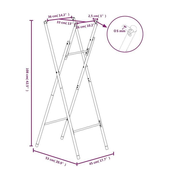 VidaXL Folding Bar Table Legs Silver 45x53x108 Cm 288464