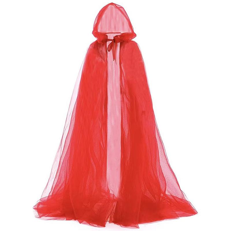 

WTEMPO Unisex Hooded Halloween Christmas Cloak Costumes Party Cape Women Hooded Cape Haunted Horrible Wizard Cloak Halloween Costumes One Size красный