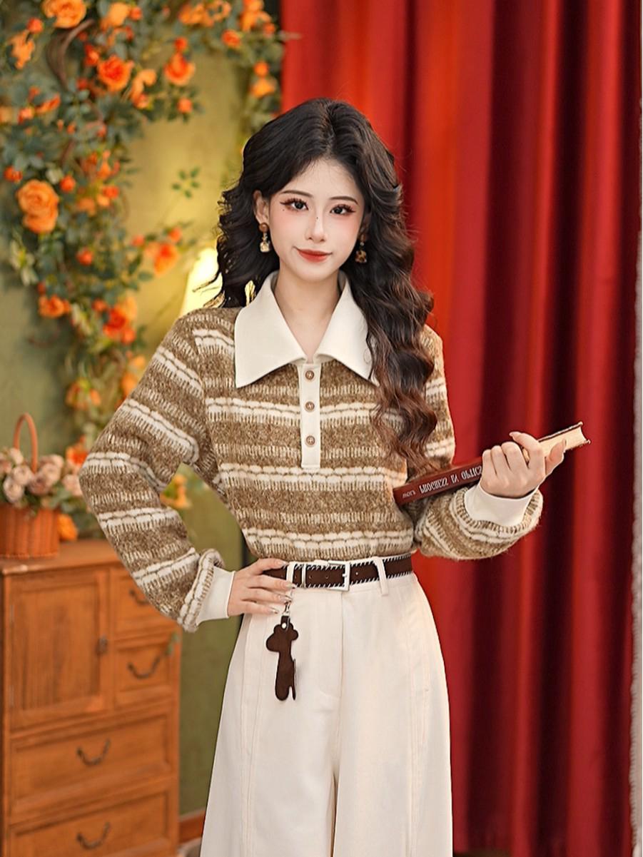 Zhang Jiayuan 2025 Loose Retro Hong Kong Style Long Sleeve Shirt L