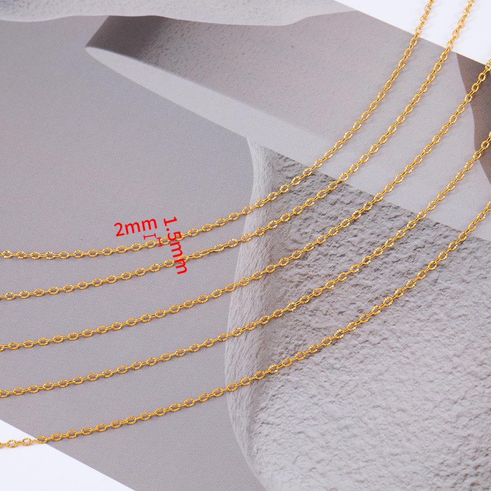 2Meters No Fade Stainless Steel Gold Color Textured Cable O Shape Chain for Jewelry Making DIY Necklace Bracelet Supplies