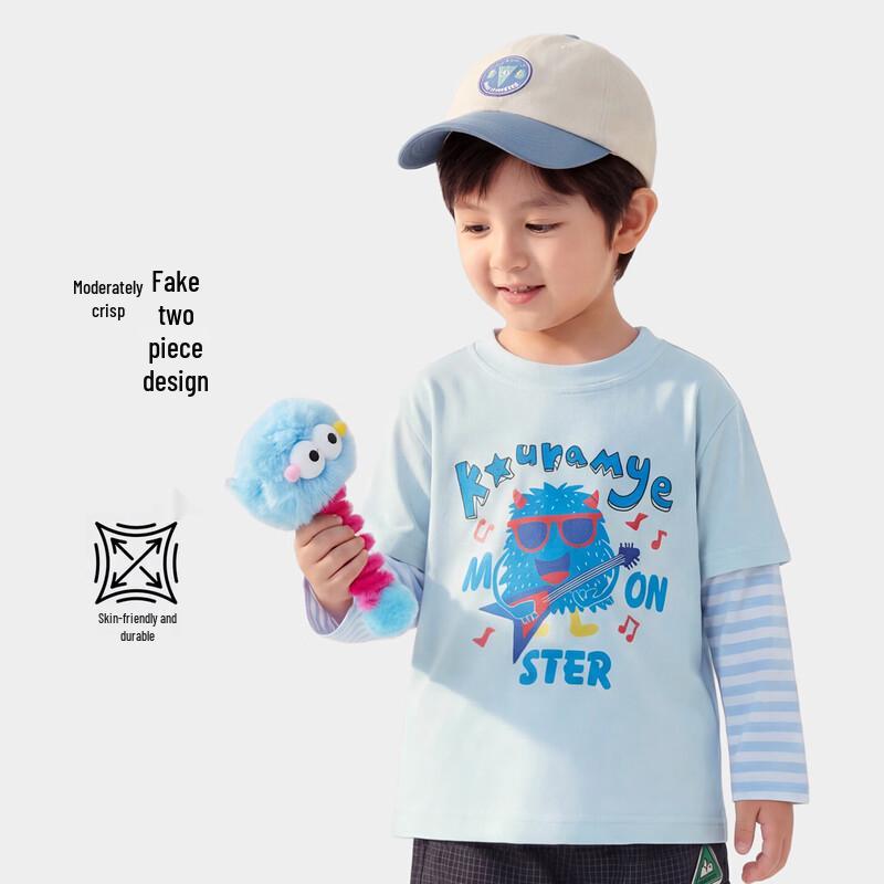 Kids' Cartoon Striped Long-Sleeve T-Shirt