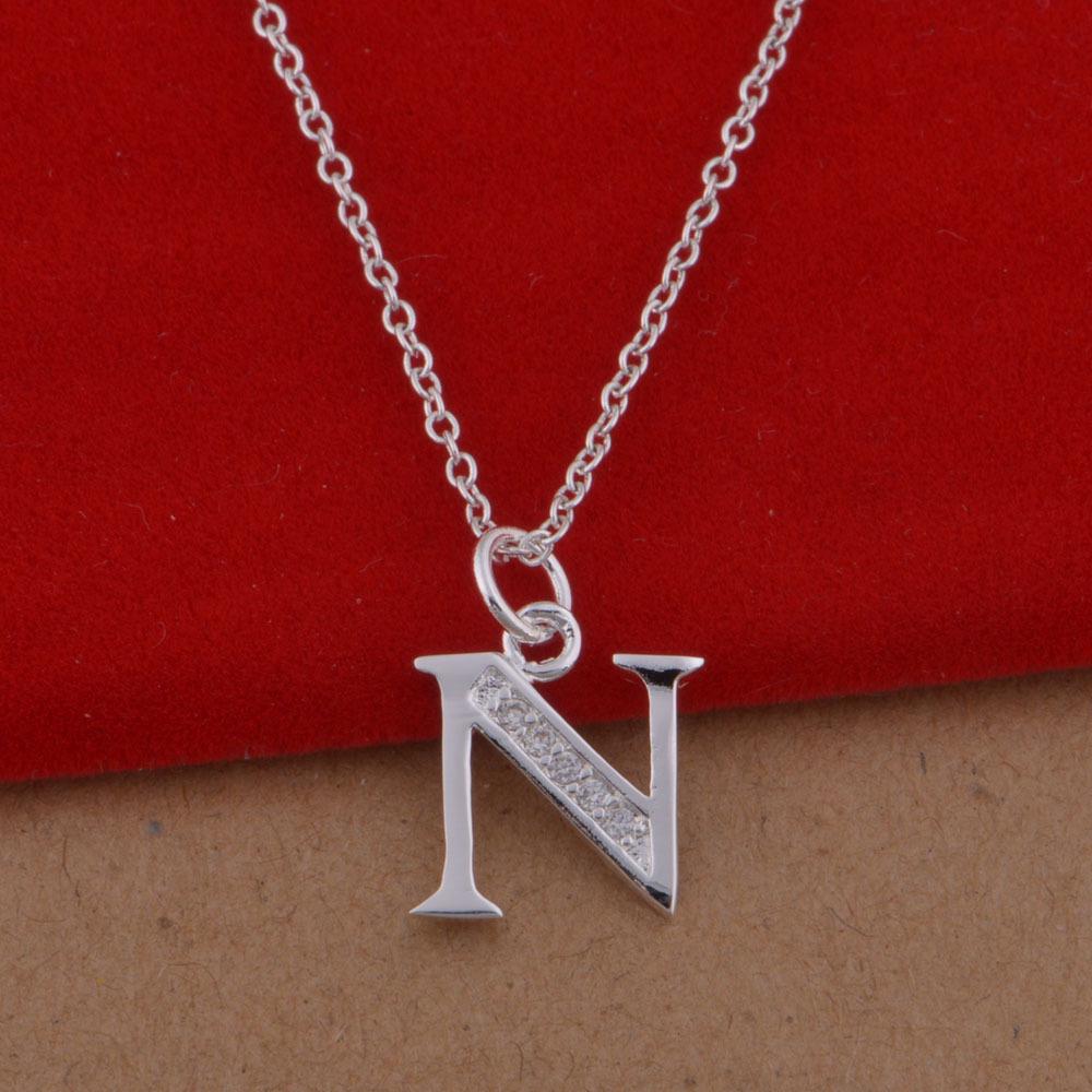 

Популярное колье в корейском стиле из стерлингового серебра 925 пробы с покрытием, с буквой N