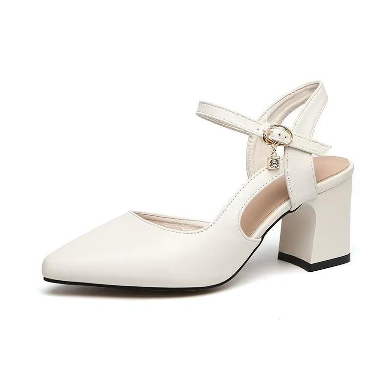 Fashion 2025 New Ladies Shoes Buckle Strap Women's High Heels Fashion Shallow Office and Career Summer Best Seller Closed Toe Sandals