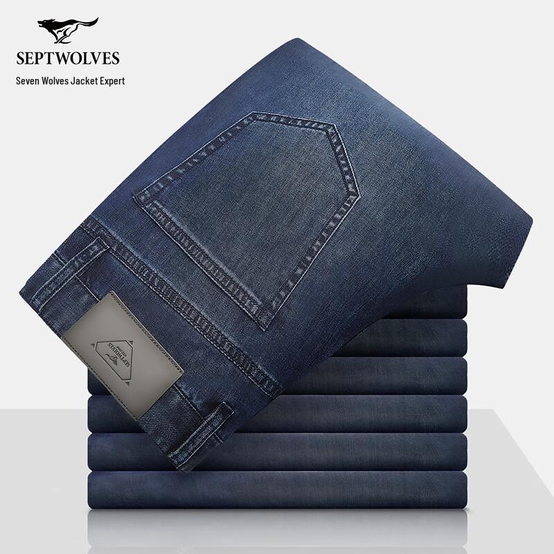 

Seven Wolves Men s Washed Straight-Leg Jeans 175/34A
