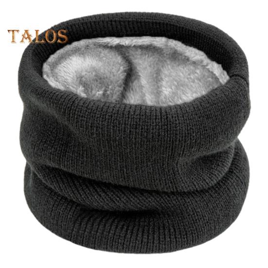 

Зимний велосипедный шарф, двухслойный утеплитель для шеи, трикотажный, утолщенный, с флисовой подкладкой, эластичный, мягкий, круглый шарф, шейный платок чёрный