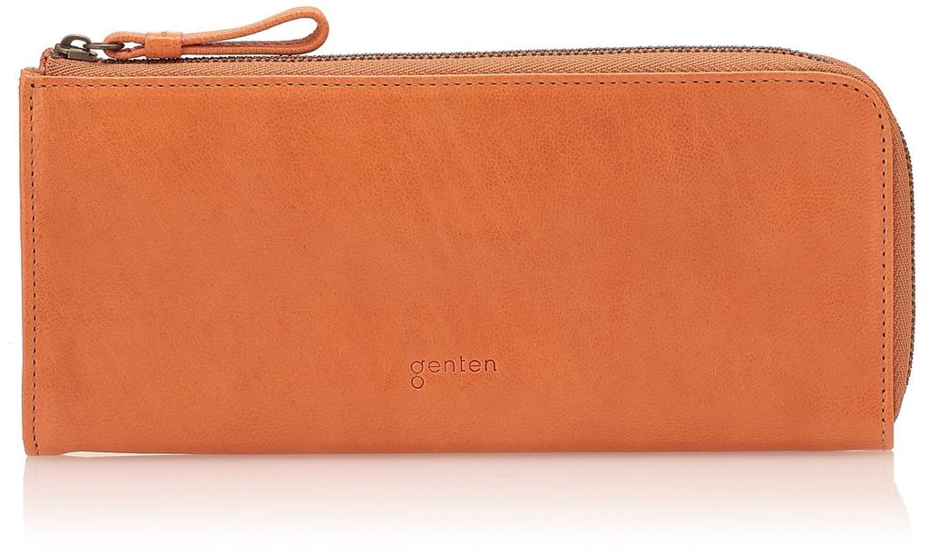 Genten Women's Goat Basic Wallet in Brick