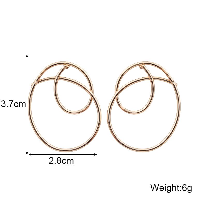 Geometryczne Kolczyki Sztyfty Abstrakcyjne Okrągłe Nieregularne Złote dla Kobiet Puste Akcesorium Biżuteryjne