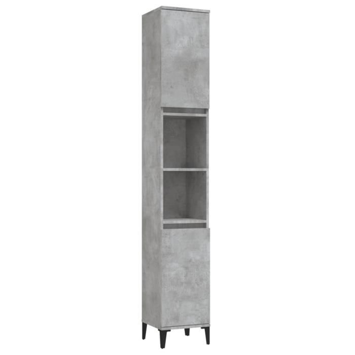VidaXL Armoire de salle de bain gris béton 30x30x190 cm 819800