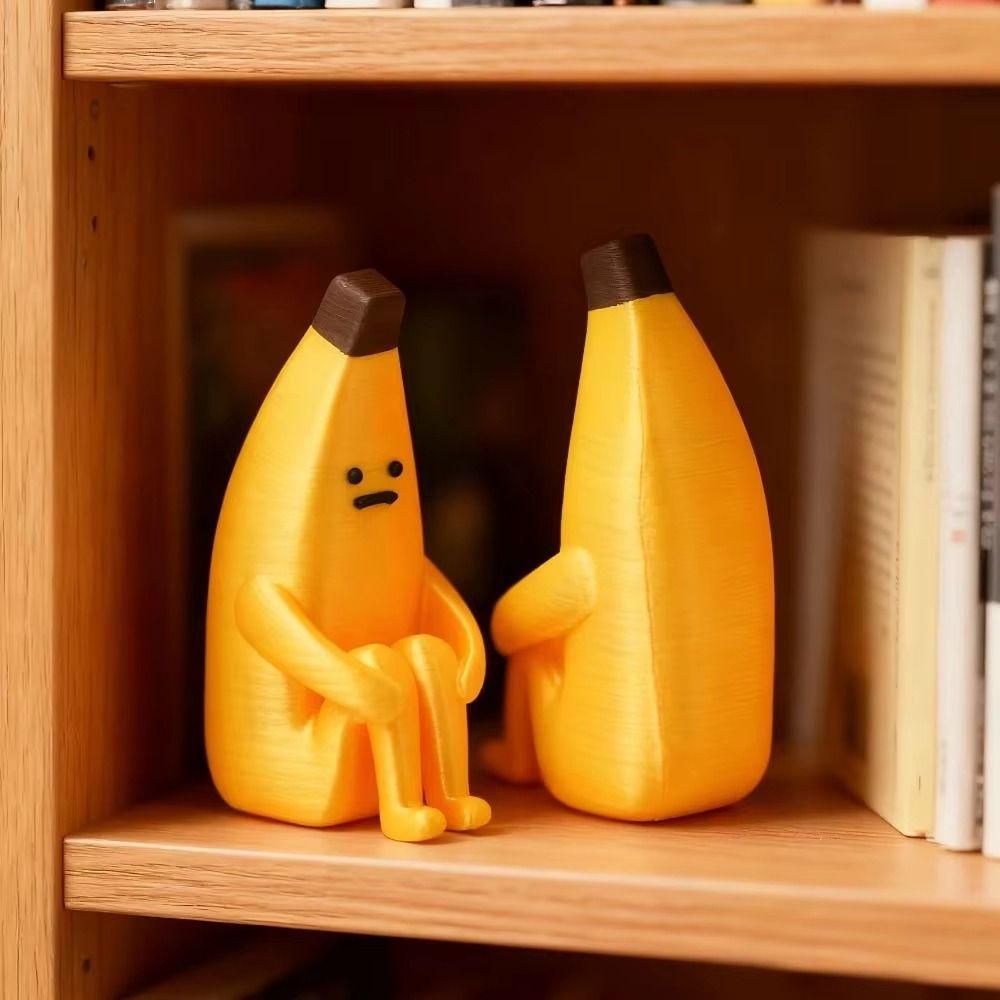 PLA Material Anxious Banana Ornaments Yellow Mini Model Desktop Toys Home Decoration